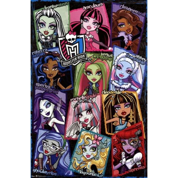 Rolled Poster Monster High - Grid 24'' x 36'' Framed Poster