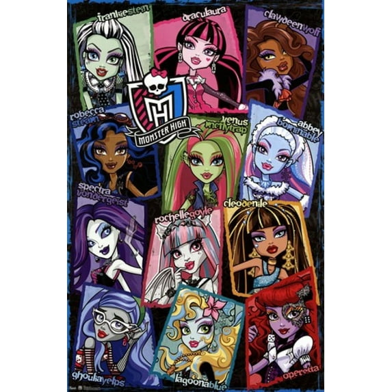 Rolled Poster Monster High - Grid 24'' x 36'' Framed Poster