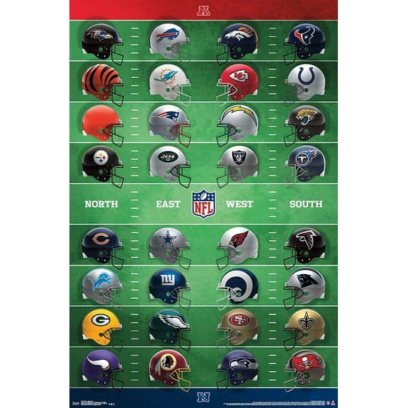 Rolled Poster NFL - Helmets 22" x 34" Framed Poster