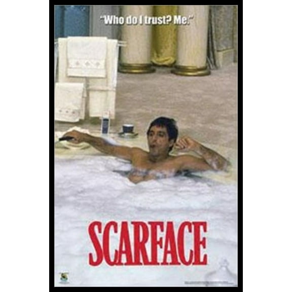 Rolled Poster Scarface - Tub Laminated 24" x 36" Framed