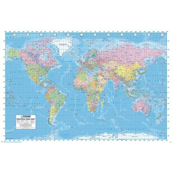 Rolled Poster World Map 36" x 24" Framed Poster