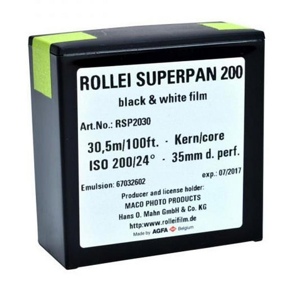 Rollei Superpan 200 Black and White Negative Film (35mm Roll Film, 100' Roll)