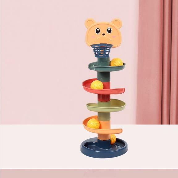 Roller Ball Drop Gliding Tower Baby Educational Assembled Toy Set Toddler Ball Run Track Puzzle Multi-Color Early Learning Stem Activity Game for Toddlers