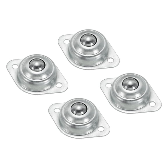 Roller Ball Transfer Bearing 1/2" Load 15lbs Flange Mounted Carbon Steel Rotation Caster Unit, 4 Pack
