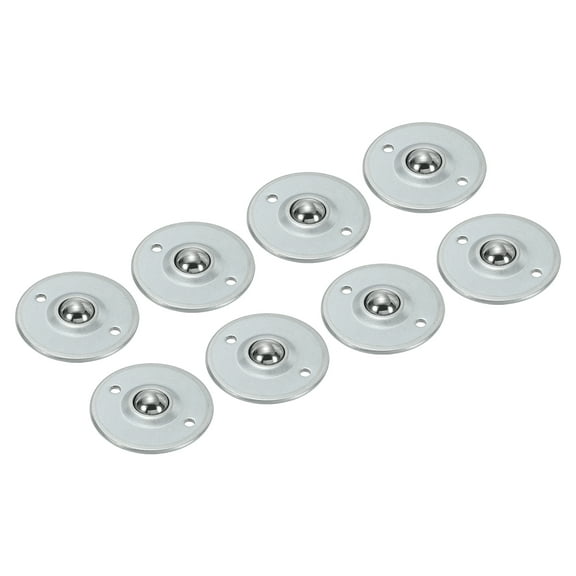 Roller Ball Transfer Bearing 1/2" Load 17lbs Disc Flange Mounted Carbon Steel Rotation Caster Unit, 8 Pack