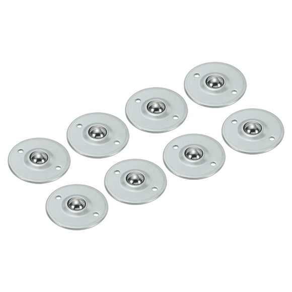 Roller Ball Transfer Bearing 1/2" Load 17lbs Disc Flange Mounted Carbon Steel Rotation Caster Unit, 8 Pack
