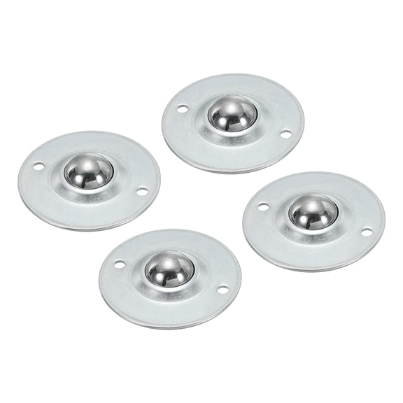 Roller Ball Transfer Bearing 1" Load 55lbs Disc Flange Mounted Carbon Steel Rotation Caster Unit, 4 Pack