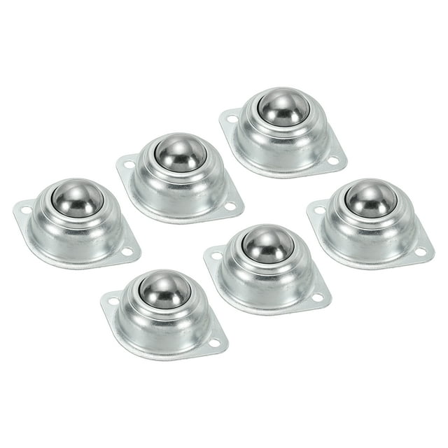 Roller Ball Transfer Bearing 1" Load 77lbs Flange Mounted Carbon Steel Rotation Caster Unit, 6