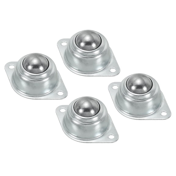 Roller Ball Transfer Bearing 3/4" Load 44lbs Flange Mounted Carbon Steel Rotation Caster Unit, 4 Pack