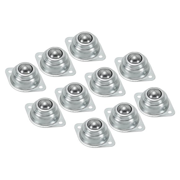 Roller Ball Transfer Bearing 5/8" Load 33lbs Flange Mounted Carbon Steel Rotation Caster Unit, 10 Pack