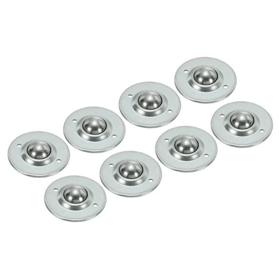 Roller Ball Transfer Bearing 7/8" Load 44lbs Disc Flange Mounted Carbon Steel Rotation Caster Unit, 8 Pack