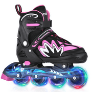 Roller Blades for Boys Girls 4 Sizes Adjustable Inline Skates with Light-Up Wheels for Outdoor Blades Roller Skates S