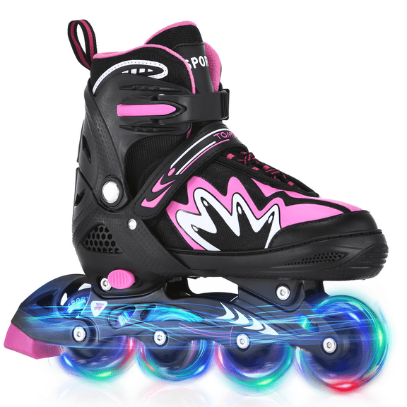 Roller Blades for Boys Girls 4 Sizes Adjustable Inline Skates with Light-Up Wheels for Outdoor Blades Roller Skates S