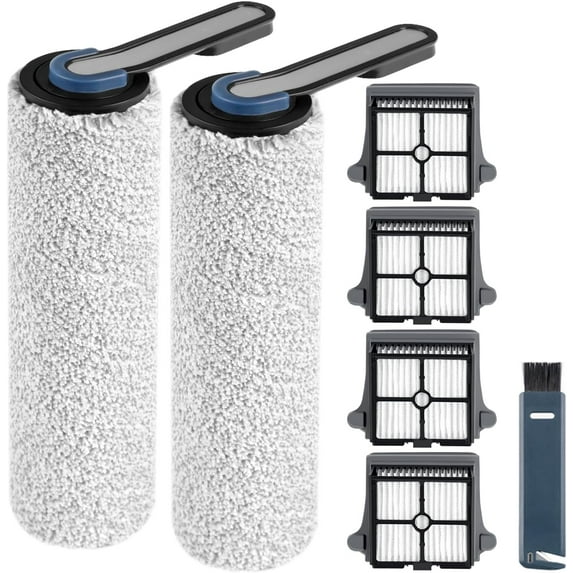 Roller Brush and Filter Replacement Compatible with Tineco iFloor 3/ Floor One S3 Cordless Vacuum Cleaner, Replacement Parts Include 3 Brush Rollers, 3 Filters