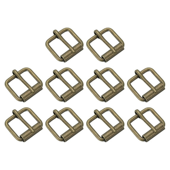 Roller Buckles, 20 Pack 15x12.5mm 2.5mm Thick Metal Belt Pin Buckle, Bronze Tone