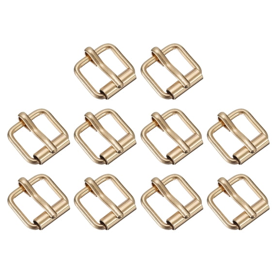 Roller Buckles, 20 Pack 15x12.5mm 2.5mm Thick Metal Belt Pin Buckle, Gold Tone