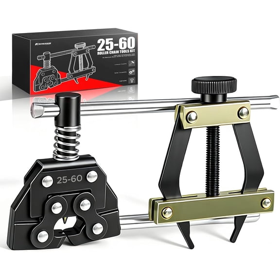 Roller Chain Tools Kit, Chain Breaker Tool Kit with Holder Puller & Cutter for #25-60 Bicycle Motorcycle Chains, Carbon Steel Chain Breaker Tool