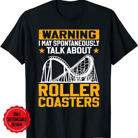 Roller Coaster Addict Amusement Theme Park Enthusiast Graphic T Top,for men and women up to 5XL