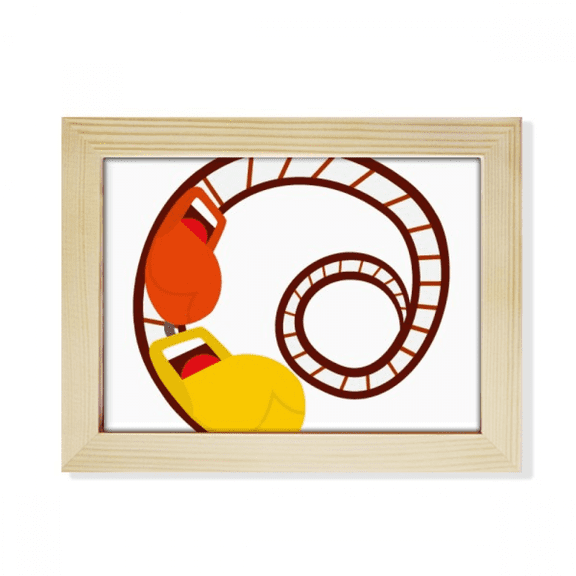 Roller Coaster Amusement Park Illustration Desktop Photo Frame Picture Art Decoration Painting 6x8 inch