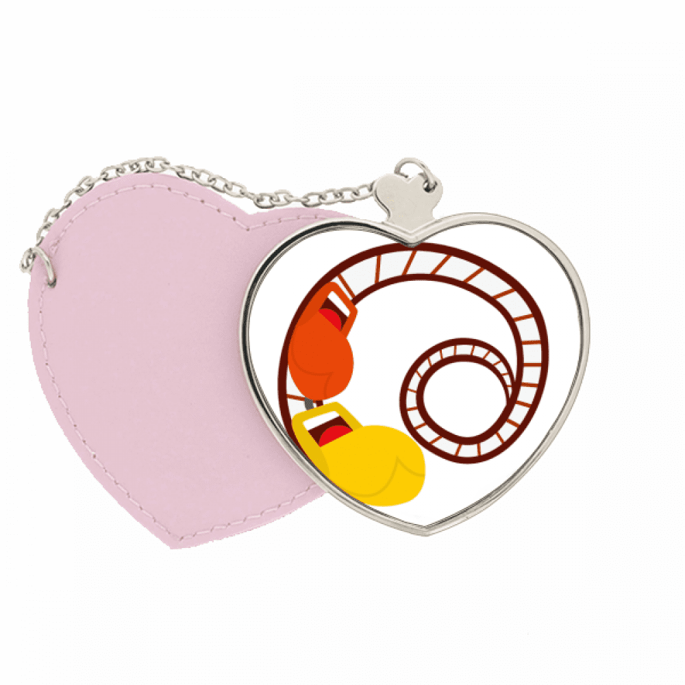 Roller Coaster Amusement Park Illustration Mirror Travel Purse Makeup