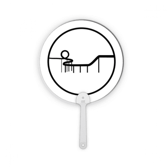 Roller Coaster Amusement Park Outline Plastic Round Handheld Fan Decorations Craft