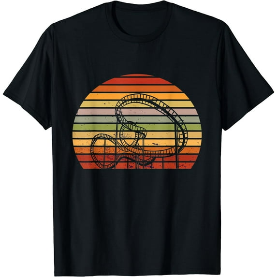 Roller Coaster Amusement Park Retro Vintage Lover Boomerang T-Shirt Black 4X-Large