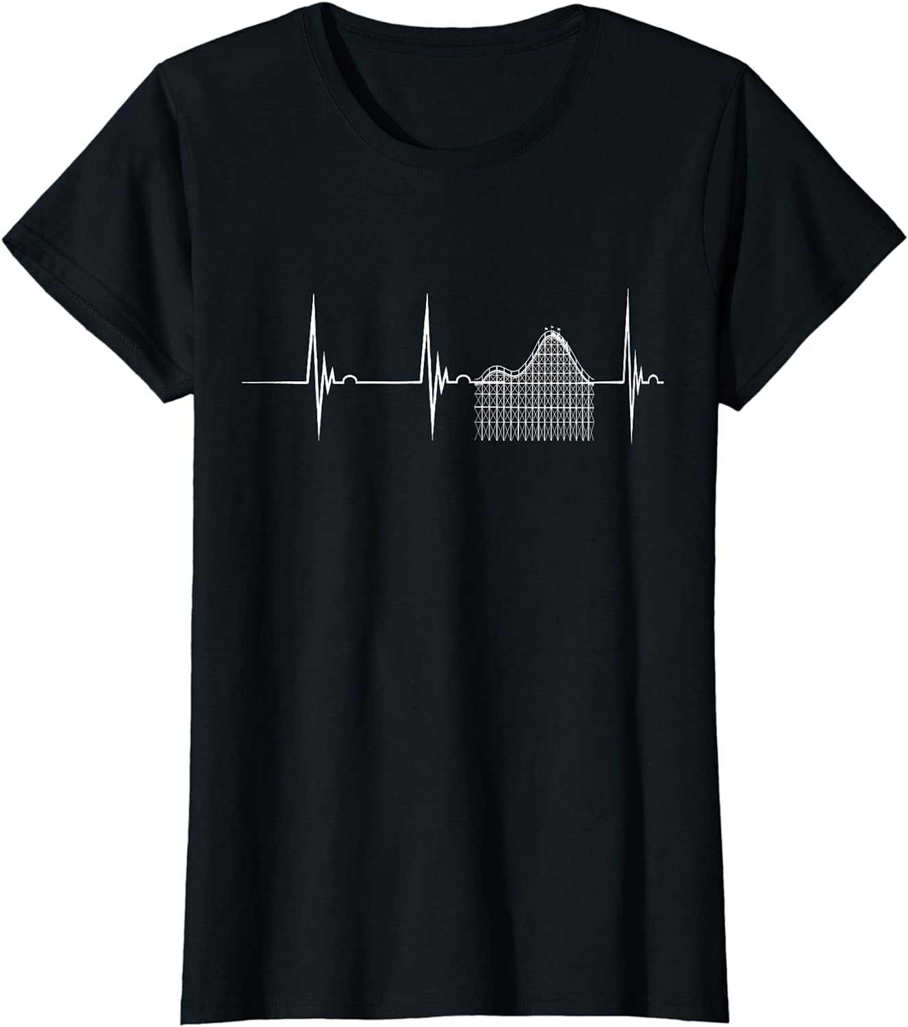 Roller Coaster Heartbeat EKG Pulsline Thrillseekers T-Shirt - Walmart.com