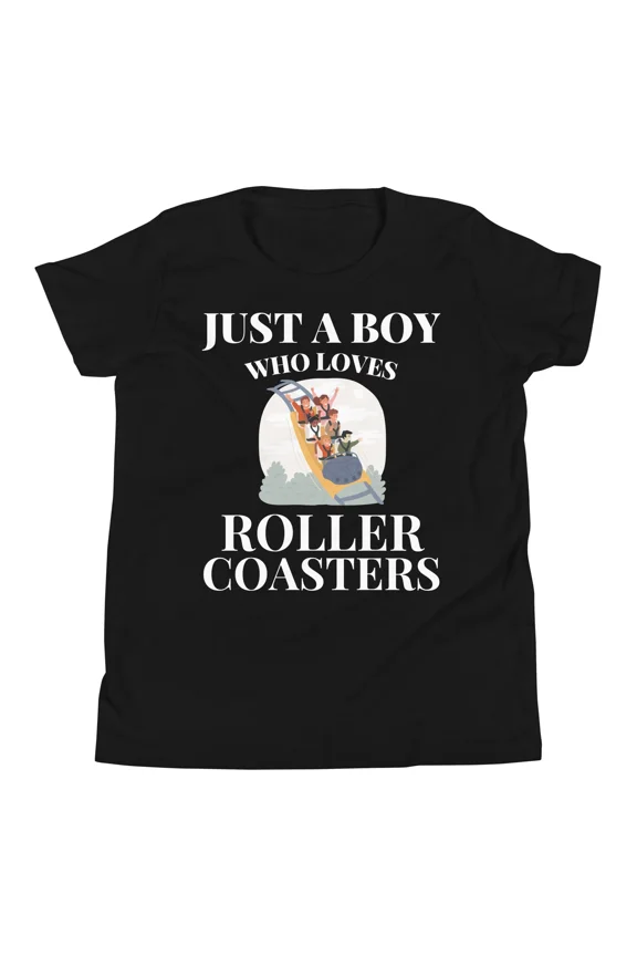 Roller Coaster Loving Boy Youth Amusement Park Ride Thrill Fun Unisex T-Shirt up to size 5XL