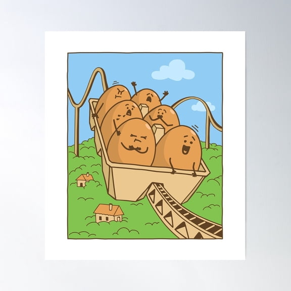 Roller Coaster Poster Wall Art, Modern Wall Decor For Living Room Bedroom, 12x18 UNFRAMED