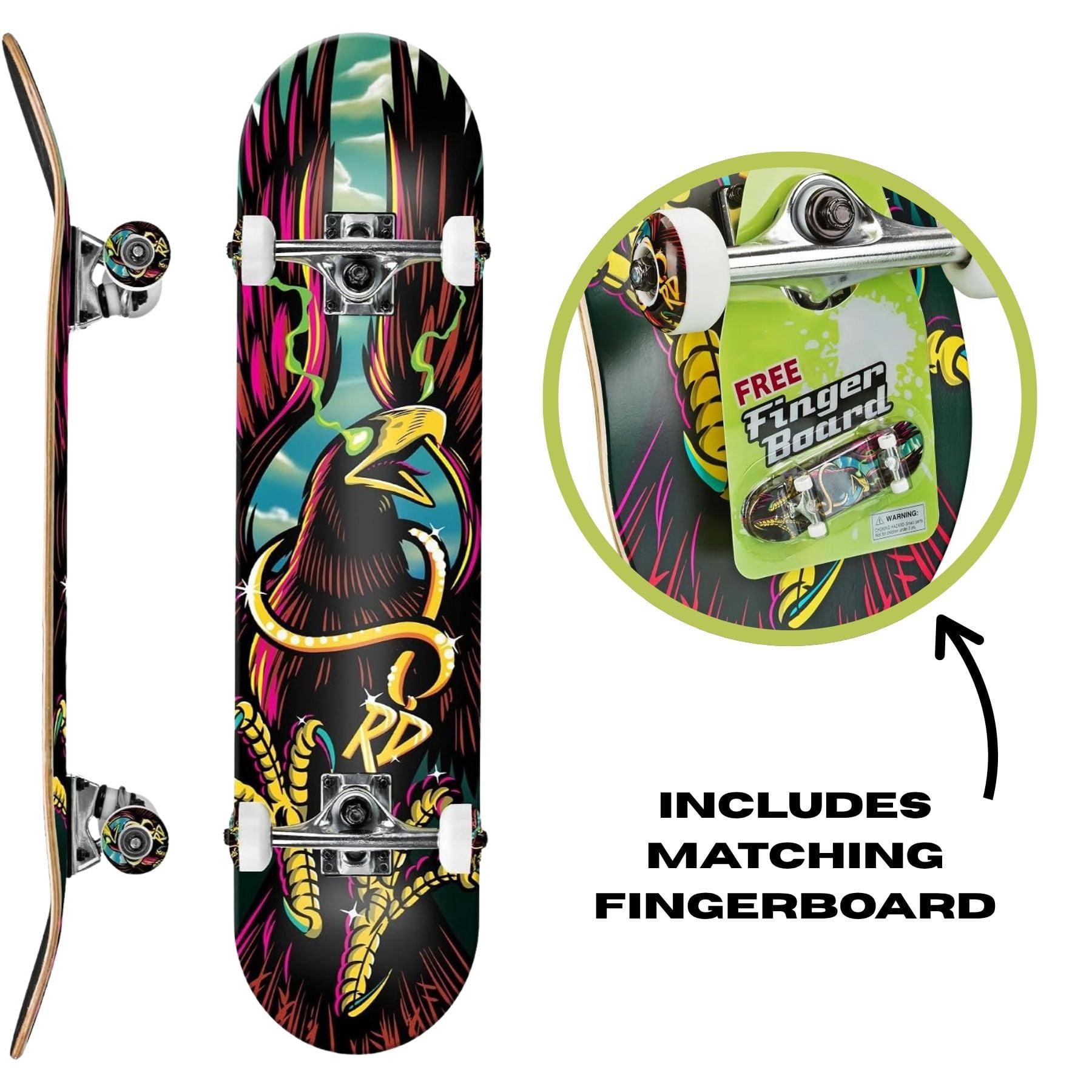 Roller Derby Eagle Deluxe Street Series Skateboard, 31-Inch Complete Skateboard
