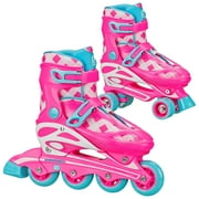 Roller Derby Girl's 2-in-1 Roller and Inline Skates Size 3-6 Gingham