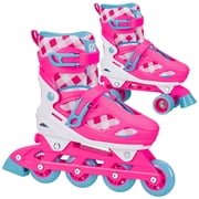 Roller Derby Girl's 2-in-1 Roller and Inline Skates Size 3-6 Gingham