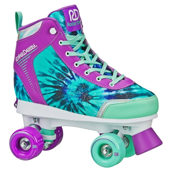 Roller Derby Girl's Adjustable Quad Star Roller Skate, Tie Dye Size Medium (3-6)