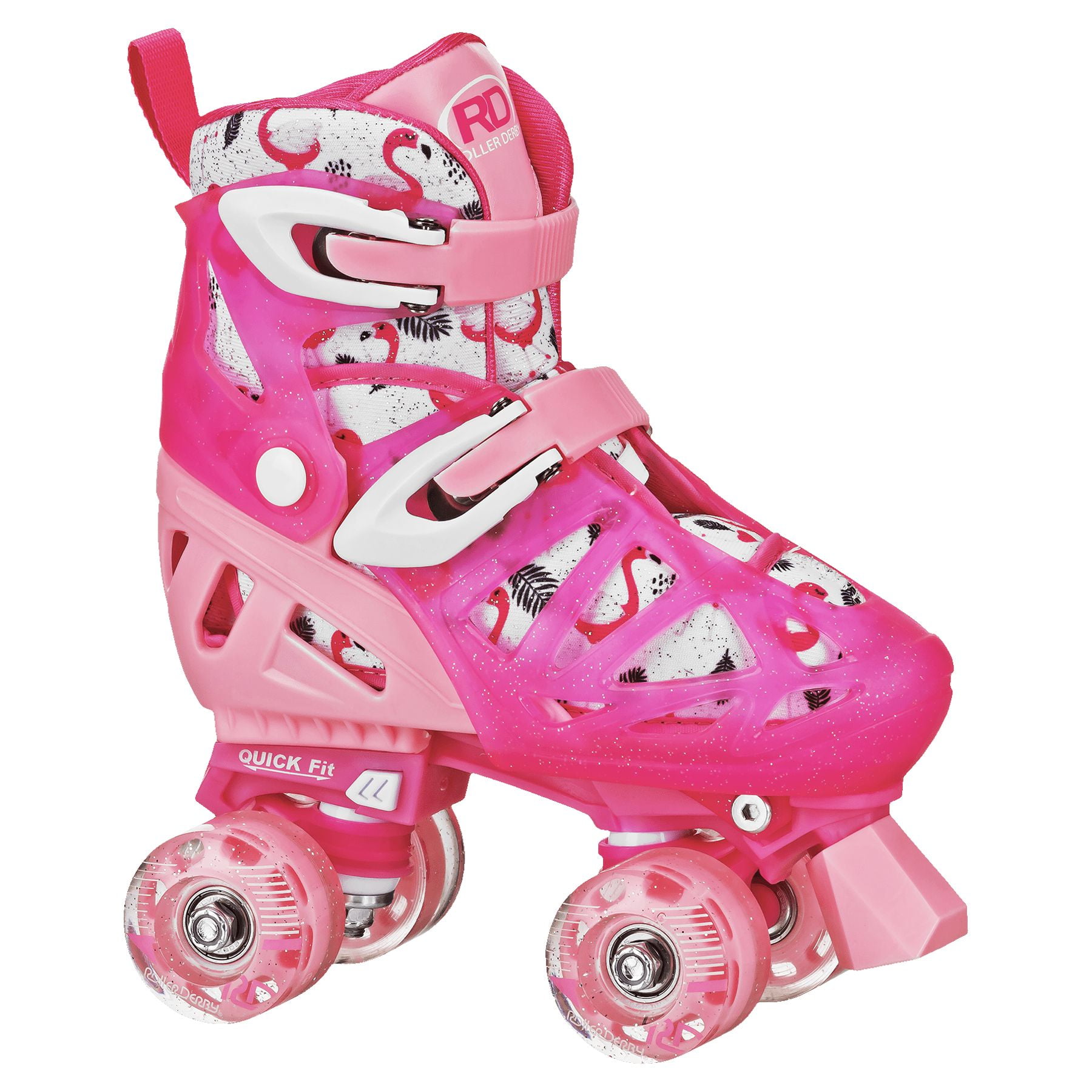 Roller Derby LTX500 Girls Adjustable Roller Skates Small (12-2) Pink  Flamingo