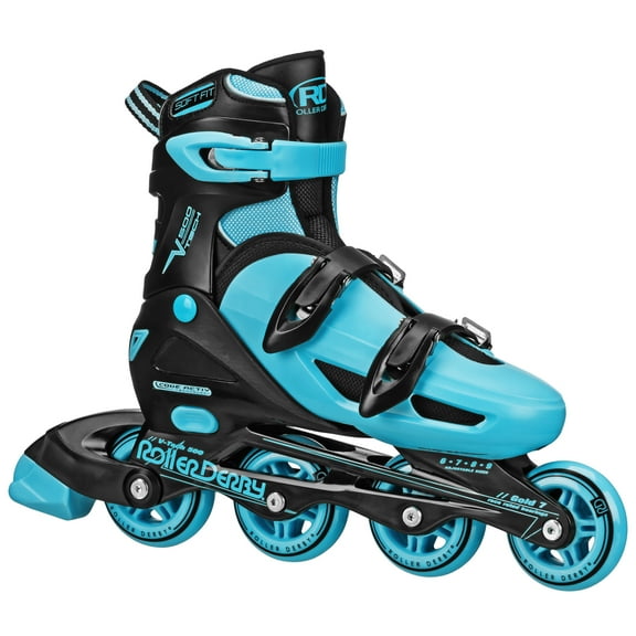 Roller Derby V-Tech 500 Men's Inline Skate with Adjustable Sizing, Black/Blue