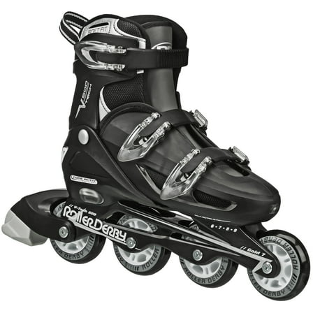 Roller Derby V-Tech 500 Men's Inline Skate with Adjustable Sizing, Black