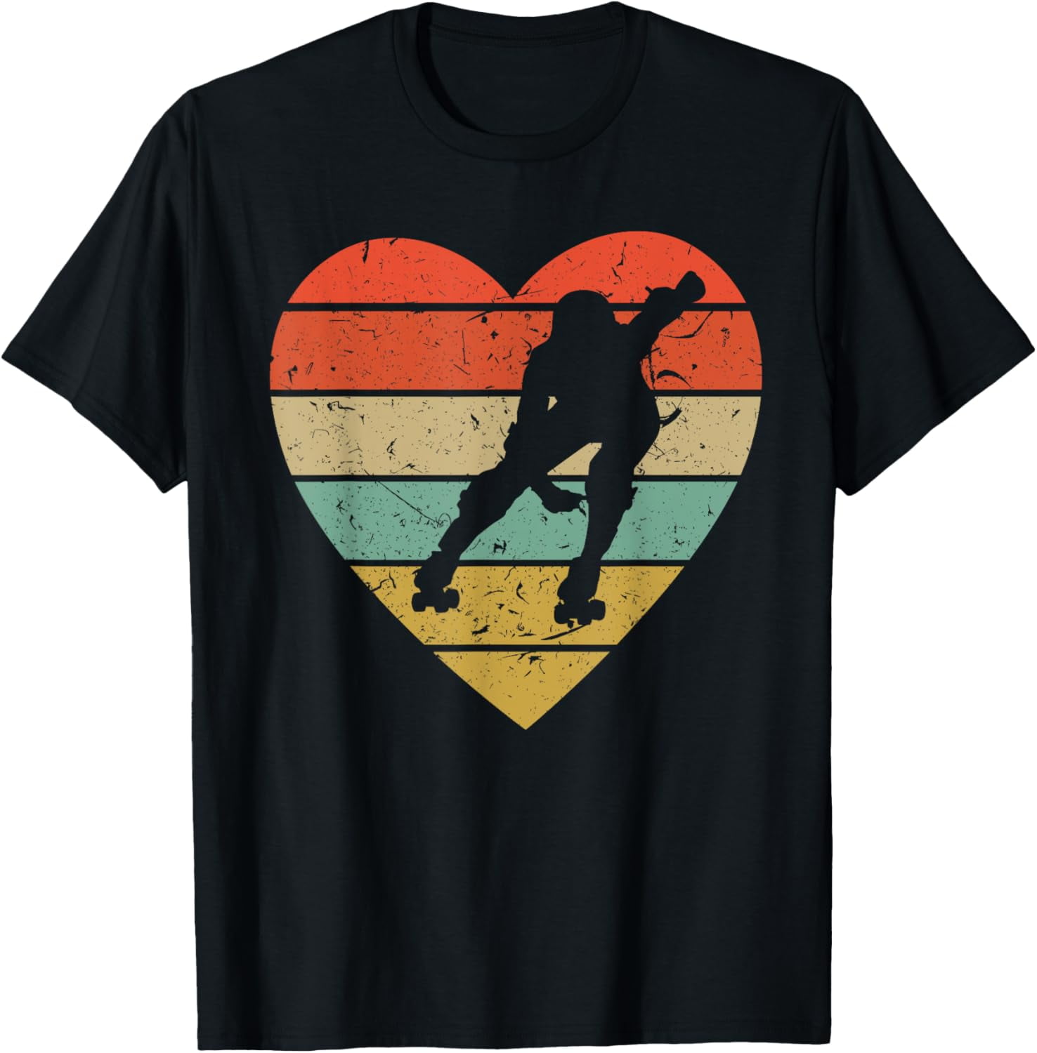 Roller Derby Vintage Design Retro Skater Player Heart Sport TShirt