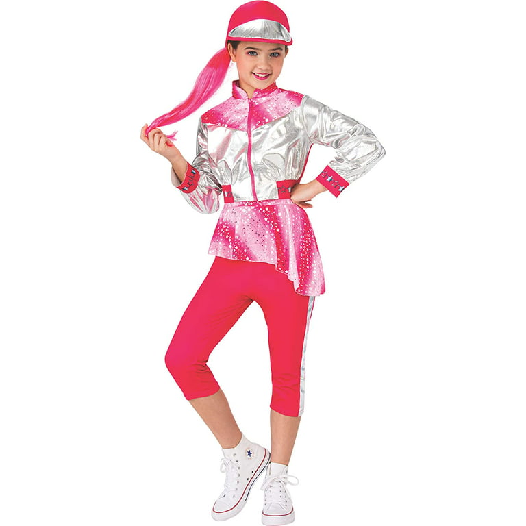 Roller Disco Girl 70's Retro Pink Fancy Dress Up Halloween Child Costume
