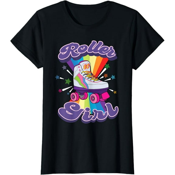 Roller Girl Funny Retro 70's Rolling Skates Gift Women T-Shirt