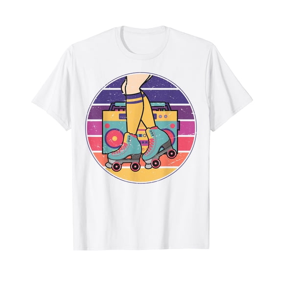Roller Girl Skate Radio Skater Skating Disco Retro 70s 80s T-Shirt