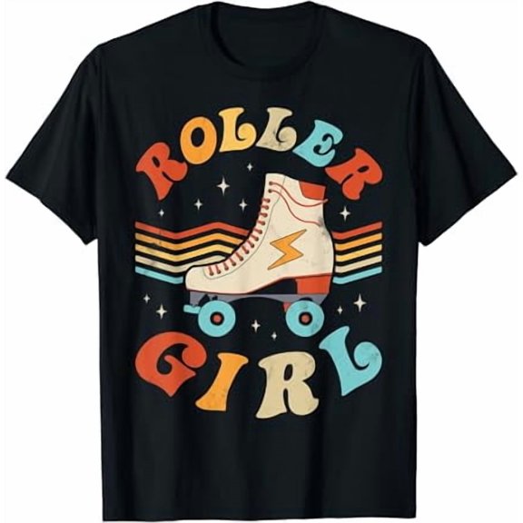 Roller Girl Skater Skating Retro Vintage 70s 80s Skates T-Shirt Unisex S-5XL Hot Trending Shirt Birthday Gift