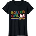 thumbnail image 1 of Roller Girl Vintage Seventies 70's Cool Retro Skates Skating T-Shirt, 1 of 3