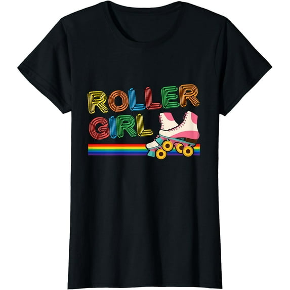 Roller Girl Vintage Seventies 70's Cool Retro Skates Skating T-Shirt