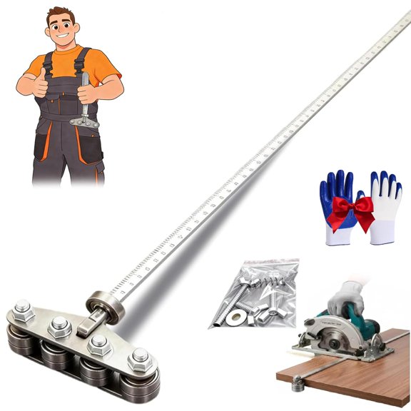 Roller Guide for Circular Saw, Positioning Calipers for Precise Measurements & Easy Wood Cutting, Stainless Steel Precision Cutting Guide for Precise Woodworking & Furniture Making (C)