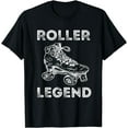 thumbnail image 1 of Roller Legend 70s 80s Retro Roller Skating Skate T-Shirt, 1 of 4