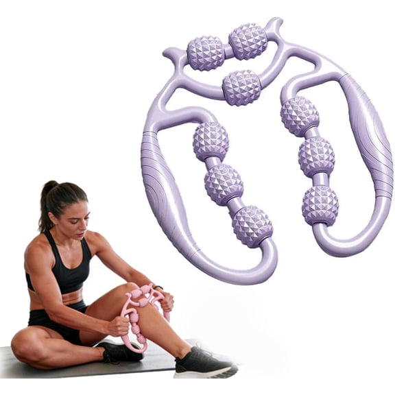 Roller Meridian Leg Massager with 9-Wheel Foam Rollers, 360° Circular Design for Deep Tissue Release and Muscle Relief for Calves and Legs