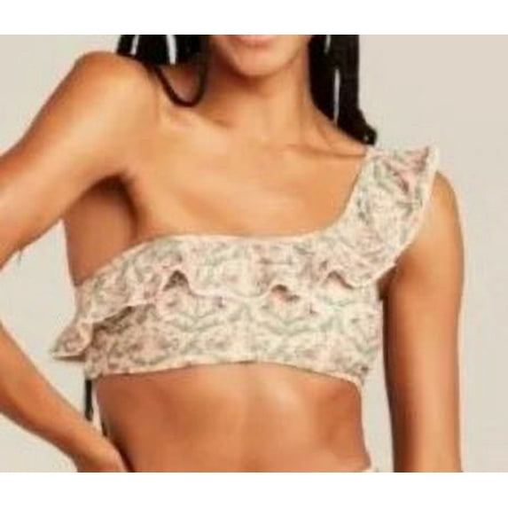 Roller Rabbit Hampton Ruffle One Shoulder Top Size Large Rose