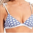 thumbnail image 1 of Roller Rabbit Hathi Elephants Bralette Swim Bikini Top Size X-Small Blue, 1 of 2