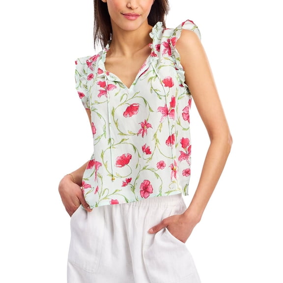 Roller Rabbit womens Greta Floral Swirl Steffie Silk Top, s
