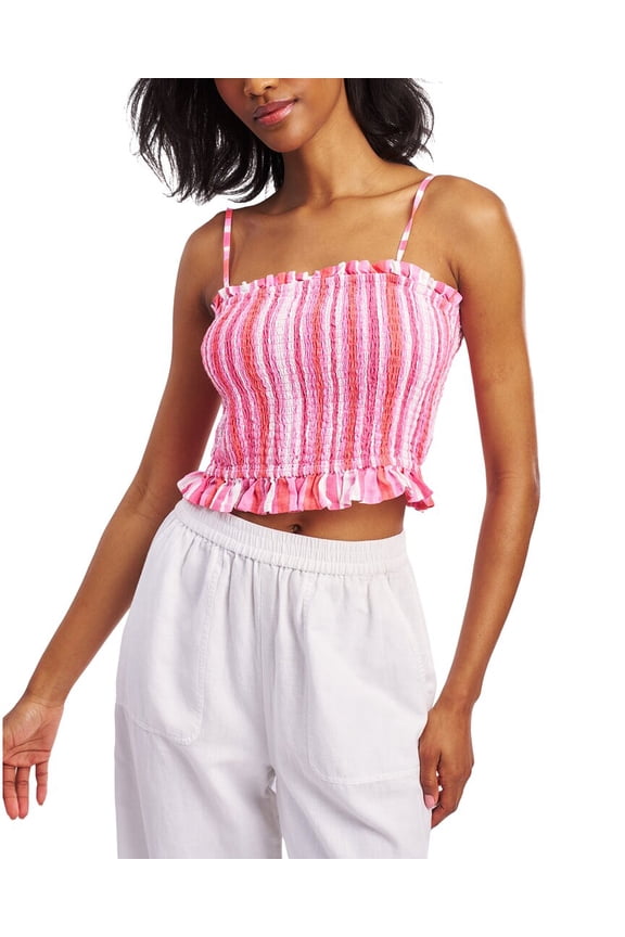 womens Painted Stripe Hali Linen Top, XXS